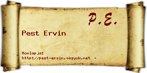 Pest Ervin névjegykártya