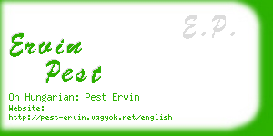 ervin pest business card
